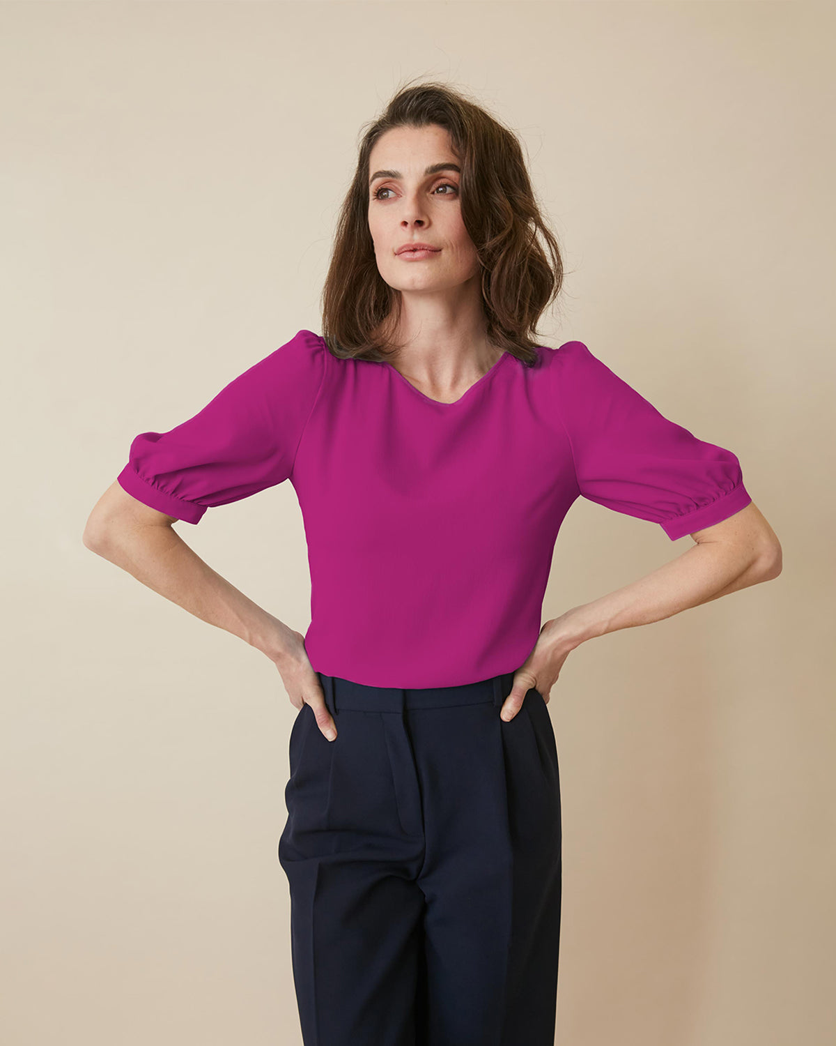 "#color_FUCHSIA|Jessica is 5'10", wearing a size S