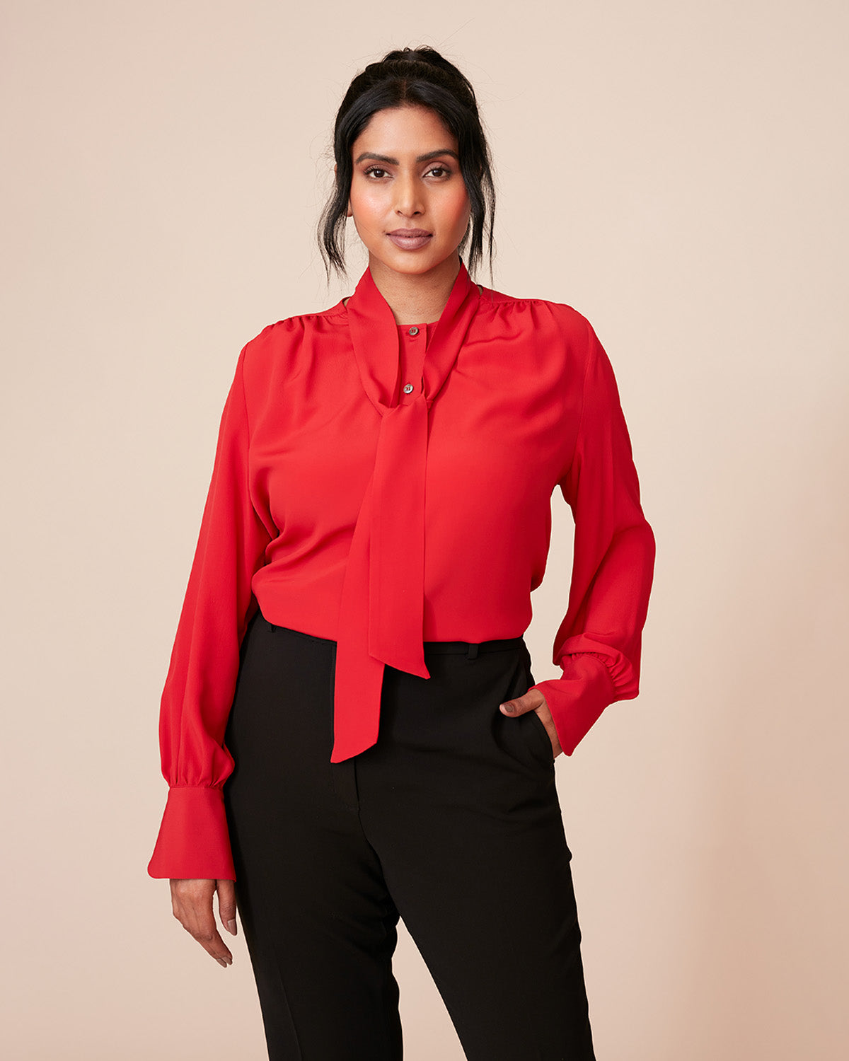 "#color_Ruby|Chin is 5'9", wearing a size L