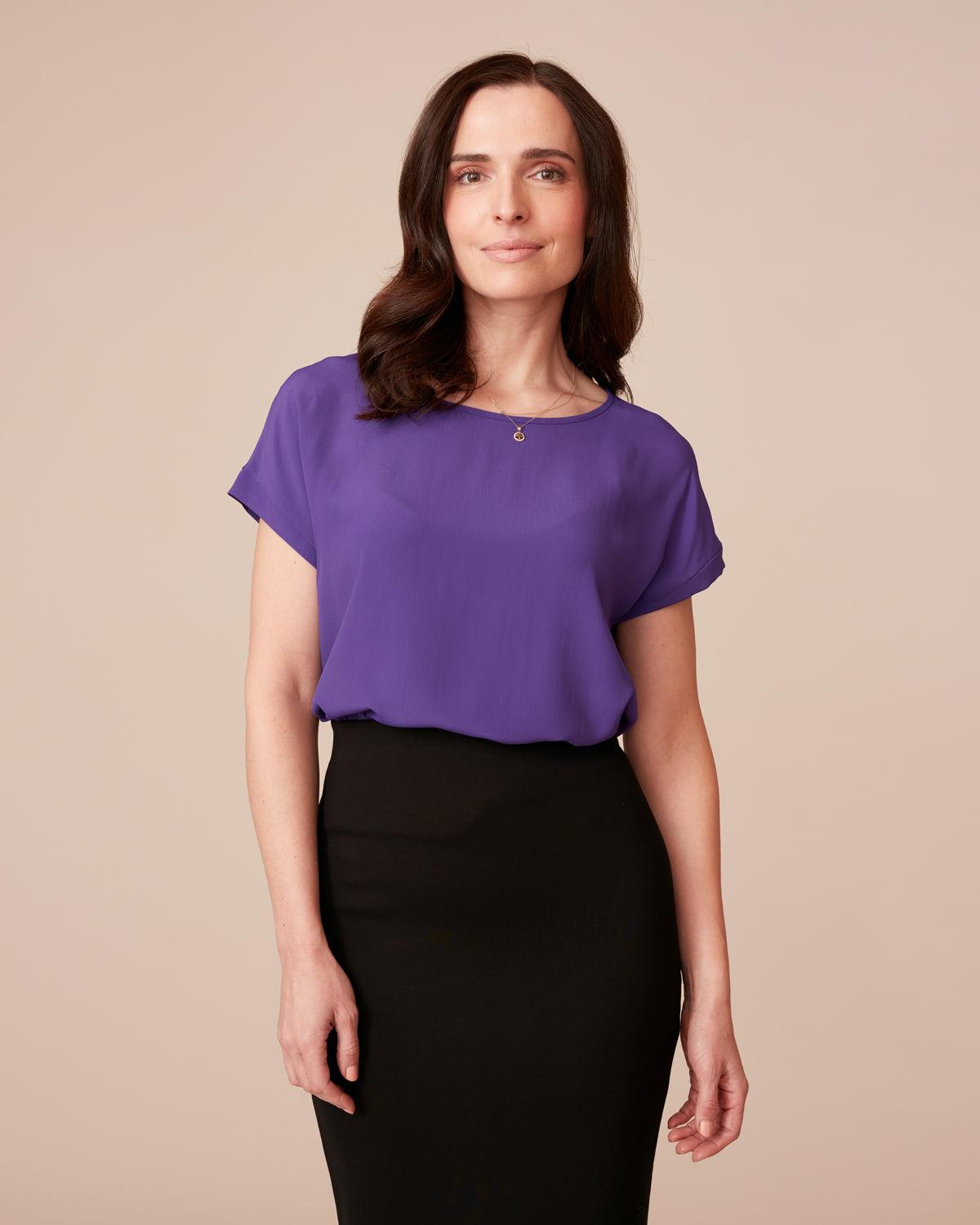 "#color_AMETHYST|Daphne is 5'9", wearing a size S