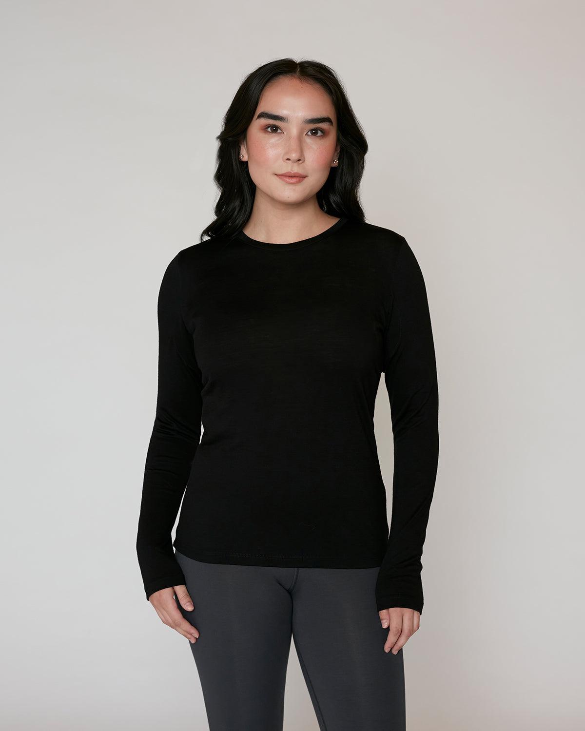 "#color_BLACK| Emi is 5'7.5", wearing a size S