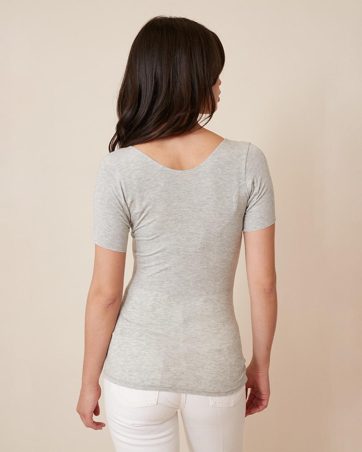 "#color_HEATHER GREY|Estyr is 5'9", wearing a size XS