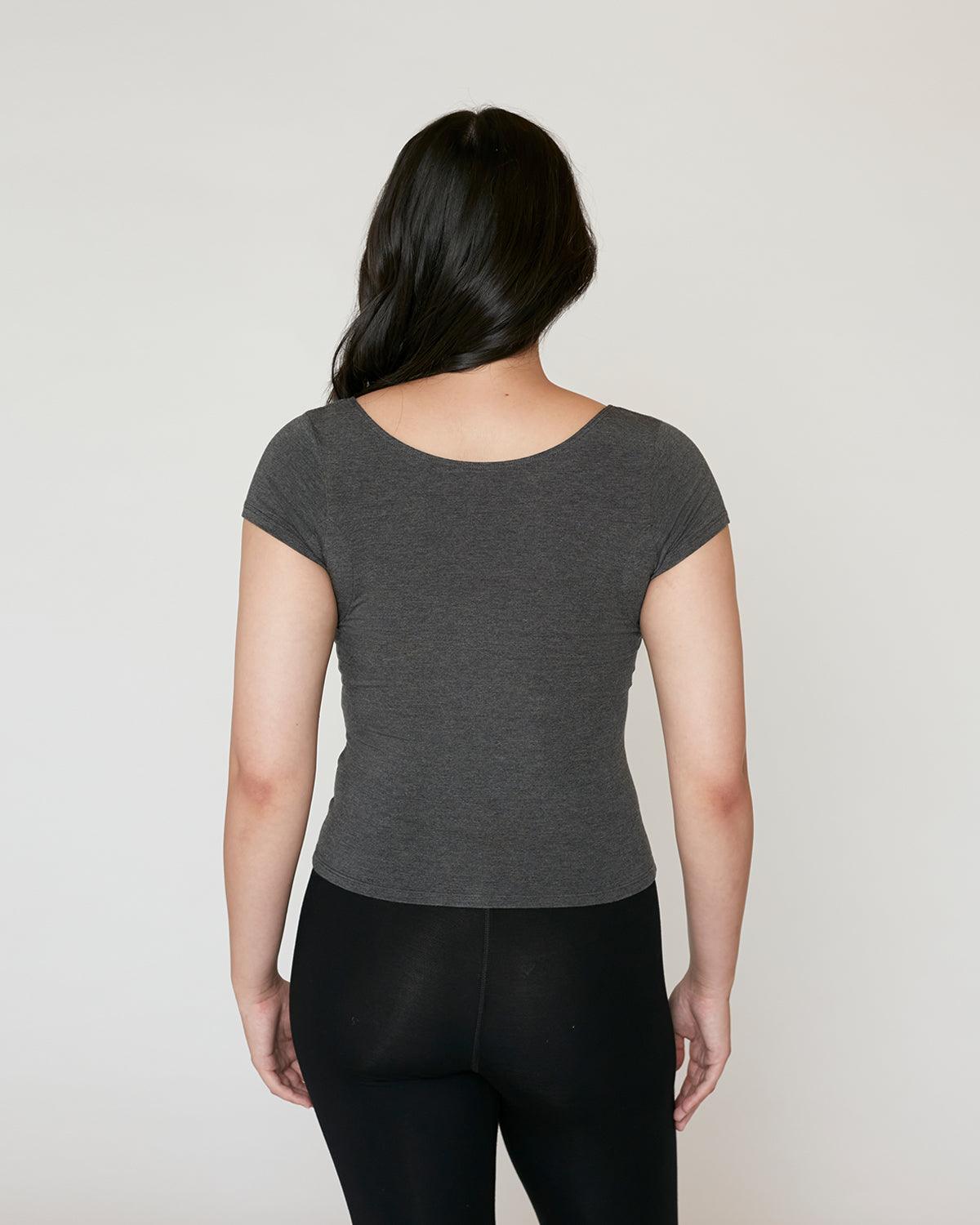"#color_CHARCOAL| Emi is 5'7.5", wearing a size S