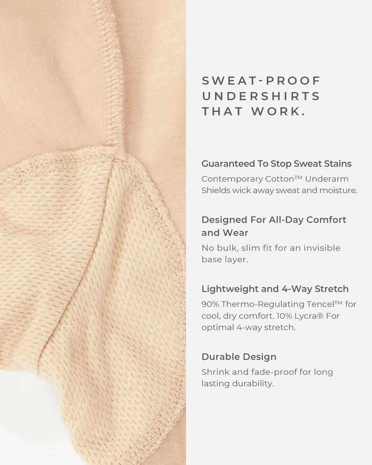 Women Soft Underarm Vest Tops Underwear Sweat Pad Armpit Sweat T-Shirt for  Armpit Absorbent Shirt,Beige-1X : : Beauty & Personal Care